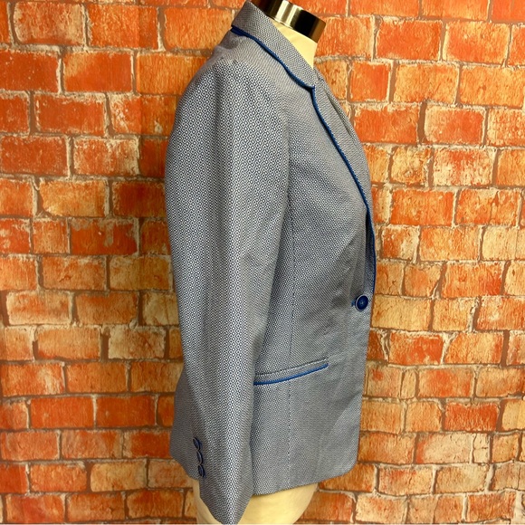The Limited Blue Print Cotton Blazer - Picture 8 of 11